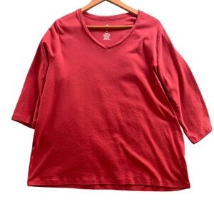 St. John’s Bay Women’s Pink 3/4 Sleeve T-Shirt